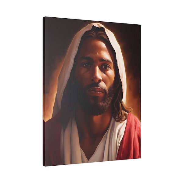 Black Jesus Christianity Wall Art, Religious Home Decor Canvas, 1