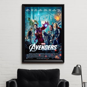 The Avengers (2012) Movie Poster, High Quality Glossy Wall Art Print, Superhero Home Theater Decor - Unframed