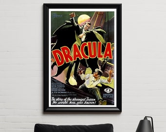 Dracula (1931 Bela Lugosi) Movie Poster, High Quality Glossy Print, Vintage Classic Movie Poster Print - Unframed