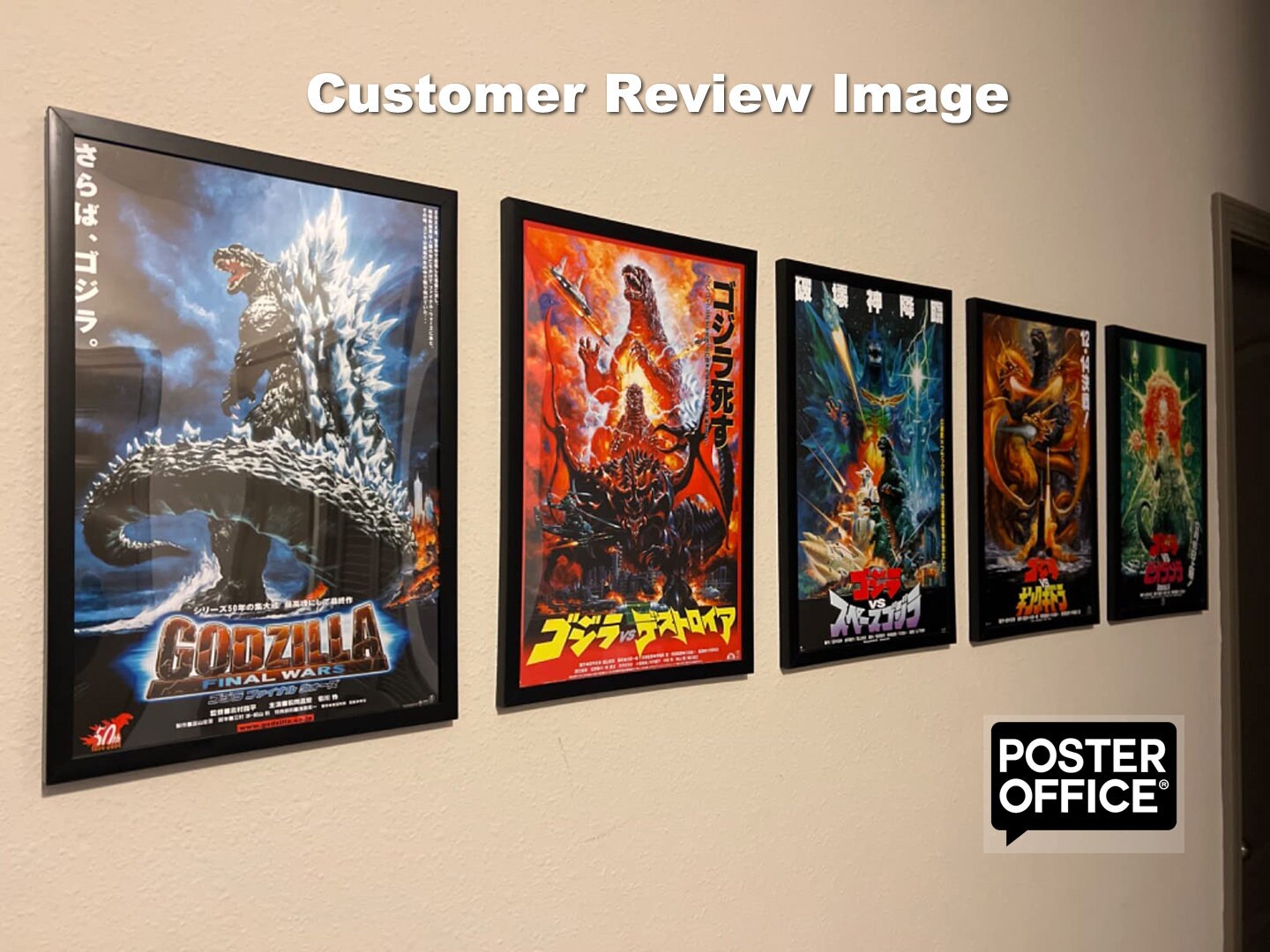 Set of 5 Godzilla (gojira, Kaiju) Movie Posters by Noriyoshi Ohrai