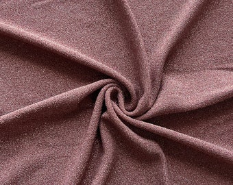 Mauve Shiny Lurex fabric, Polyester Spandex 4 Way Stretch Fabric, Apparel Fabric, Evening wear Fabric, Special Occasion fabric