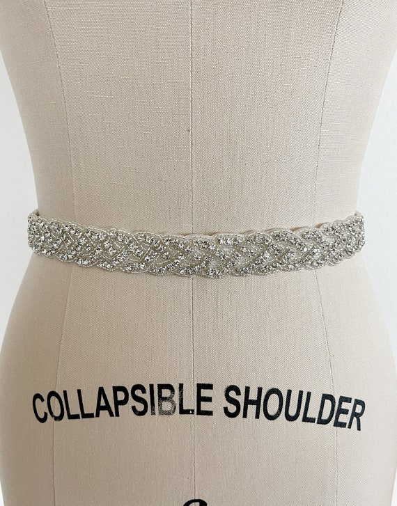 Ceinture de mariée en strass, ceinture de robe en satin et strass