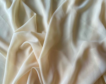 Pale Yellow Chiffon Fabric by yard See through Sheer Yellow Fabric, Light Weight Yellow Chiffon Bridal Fabric, Yellow Fabric for Draping