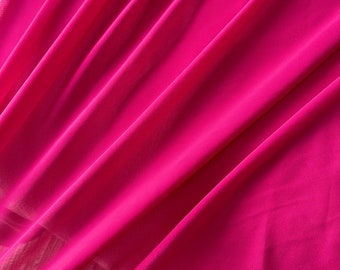 Hot Pink Chiffon Fabric, Lightweight See Through Fuchsia Chiffon Fabric, Sheer Fabric Chiffon by yard for Apparel, Decor