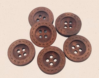 Brown wooden Buttons, Craft Buttons,  Brown dotted wooden buttons, Decorative Buttons 10mm-18 mm, 0.7''