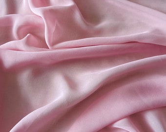 Baby Pink Chiffon Fabric Pink See through Fabric for Scarf, Gown, Dress, Airy Fabric, Soft Pink Material, Best Quality Chiffon Half Yard