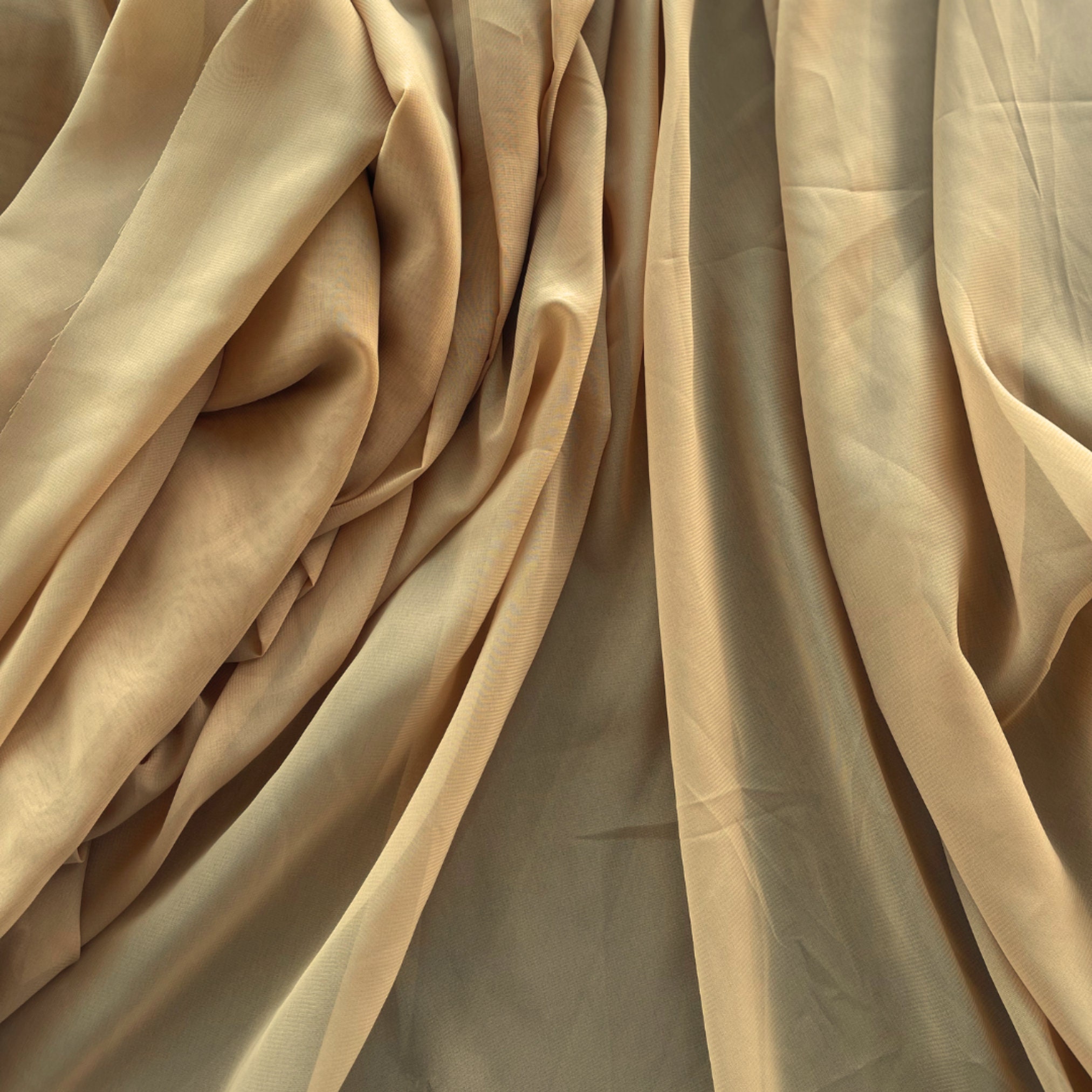 Beige Printed Chiffon Co-Ords