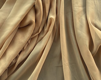 Nude Chiffon Fabric Sheer Solid Chiffon by Yard, Light Champagne Gauzy Fabric for Wedding Gown,Veil, Nude Chiffon Material for Decorations
