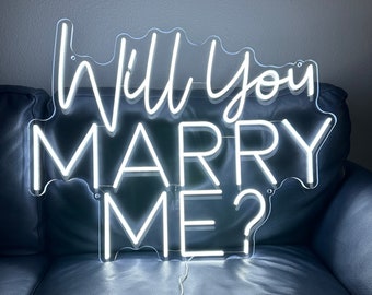Will You Marry Me Neon Schild, perfekt für Hochzeitsvorschläge und Hochzeitsfoto-Kulisse - Junggesellinnenabschiede und Brautpaare