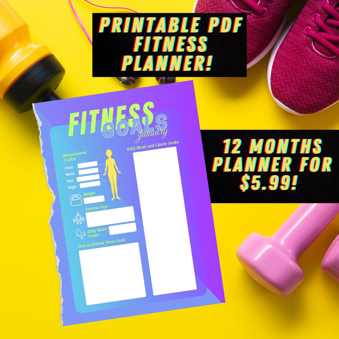 12 Months Fitness Tracker Printable Fitness Planner ADHD Etsy