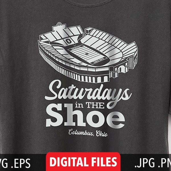 Ohio Stadium Buckeyes Football Mug t-shirt OSU Columbus Scarlet Gray Brutus Script Ohio