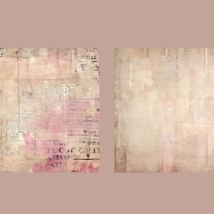 Pink Vintage Paper Junk Journal Kit Digital Paper Texture Grunge Sheets ...