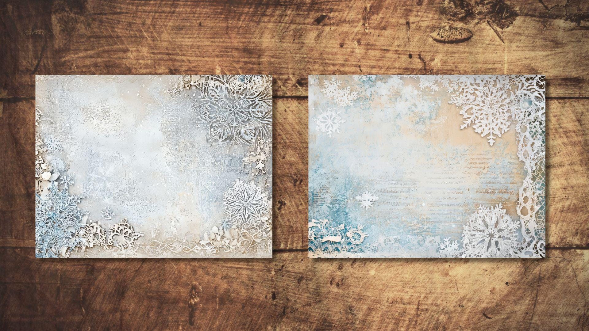 Snowflake Junk Journal Kit Winter Lace Background Journal Pages ...