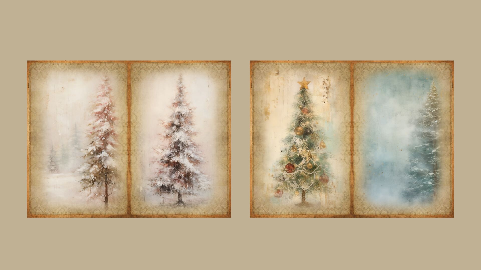 Christmas Junk Journal Kit Winter Forest Vintage Ephemera Journal ...