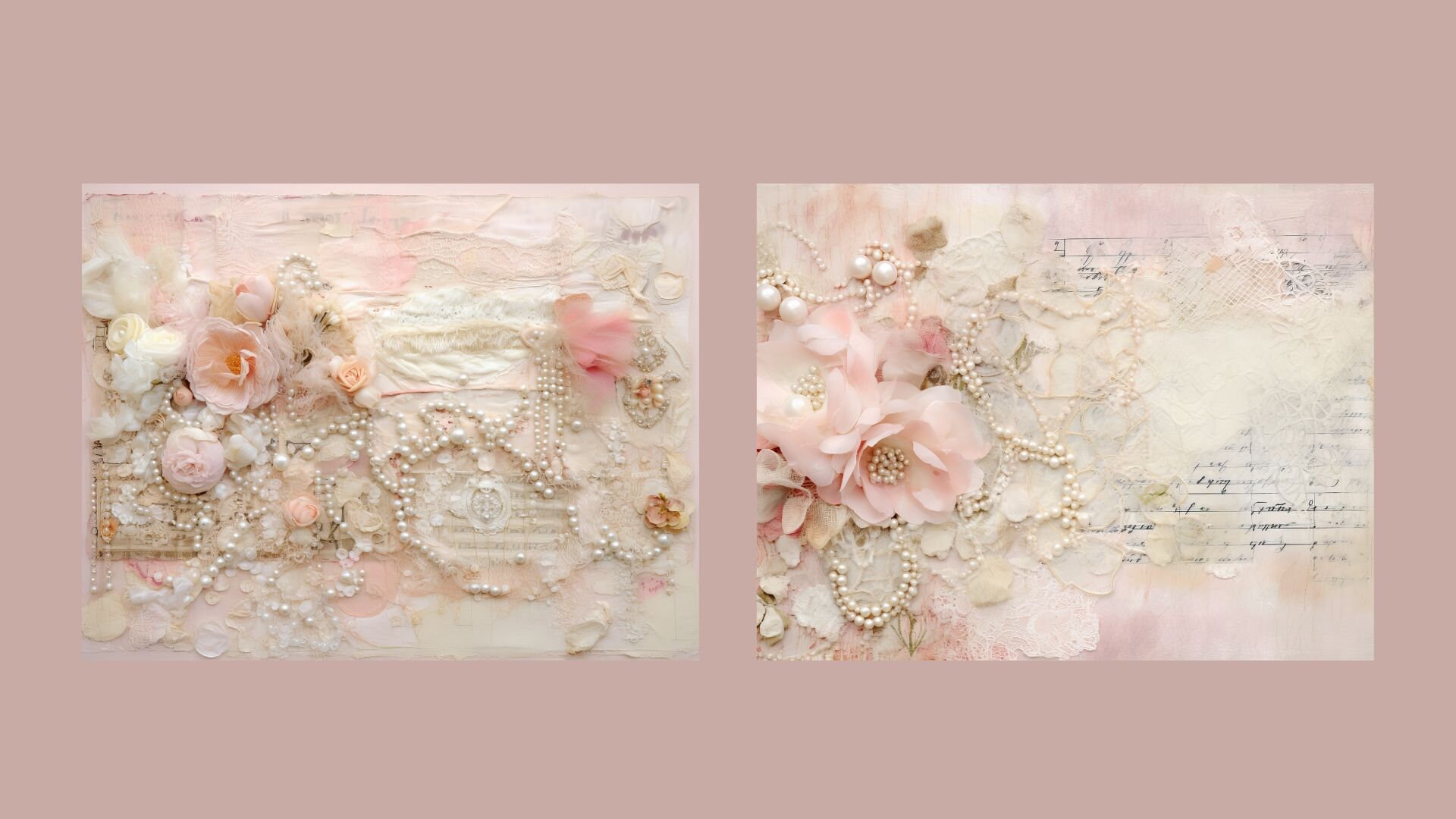 Shabby Chic Junk Journal Kit Pink Vintage Lace Ephemera Collage Sheets ...