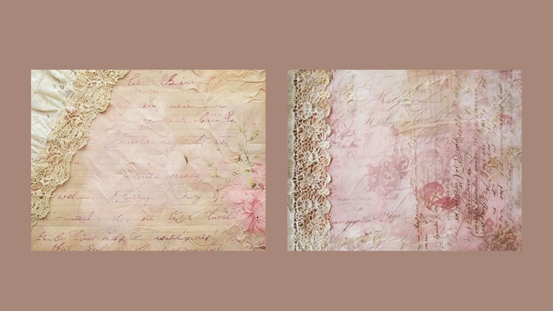Pink Vintage Lace Junk Journal Kit Shabby Chic Collage Sheets Printable ...