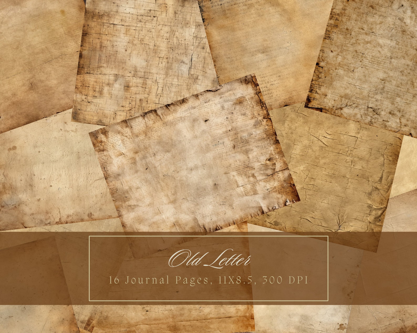Vintage Paper Junk Journal Kit Brown Digital Paper Texture Grunge ...