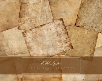 Vintage papel basura diario kit marrón papel digital textura grunge hojas scrapbooking vintage ephemera shabby páginas diario descarga instantánea
