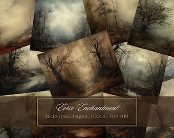 Dark Forest Junk Journal Kit Vintage Ephemera Journal Halloween Digital Paper Gothic Scrapbooking Printable Shabby Pages Commercial Use