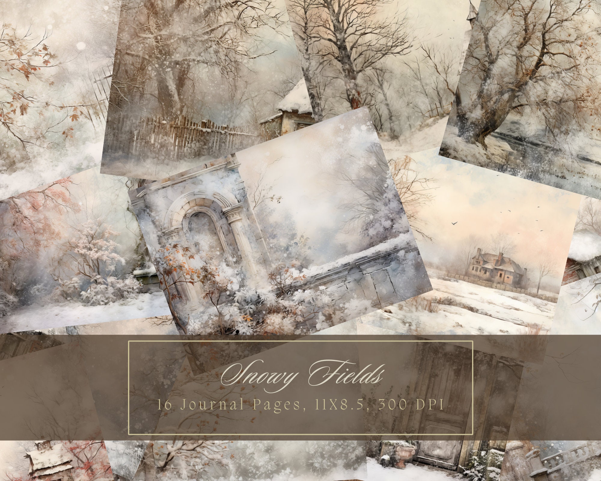 Winter Junk Journal Kit Snow Collage Printable Journal Pages Vintage ...