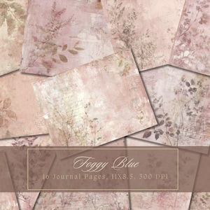 Pink Vintage Paper Junk Journal Kit Digital Paper Texture Grunge Sheets Scrapbooking Vintage Ephemera Shabby Pages Journal Instant Download