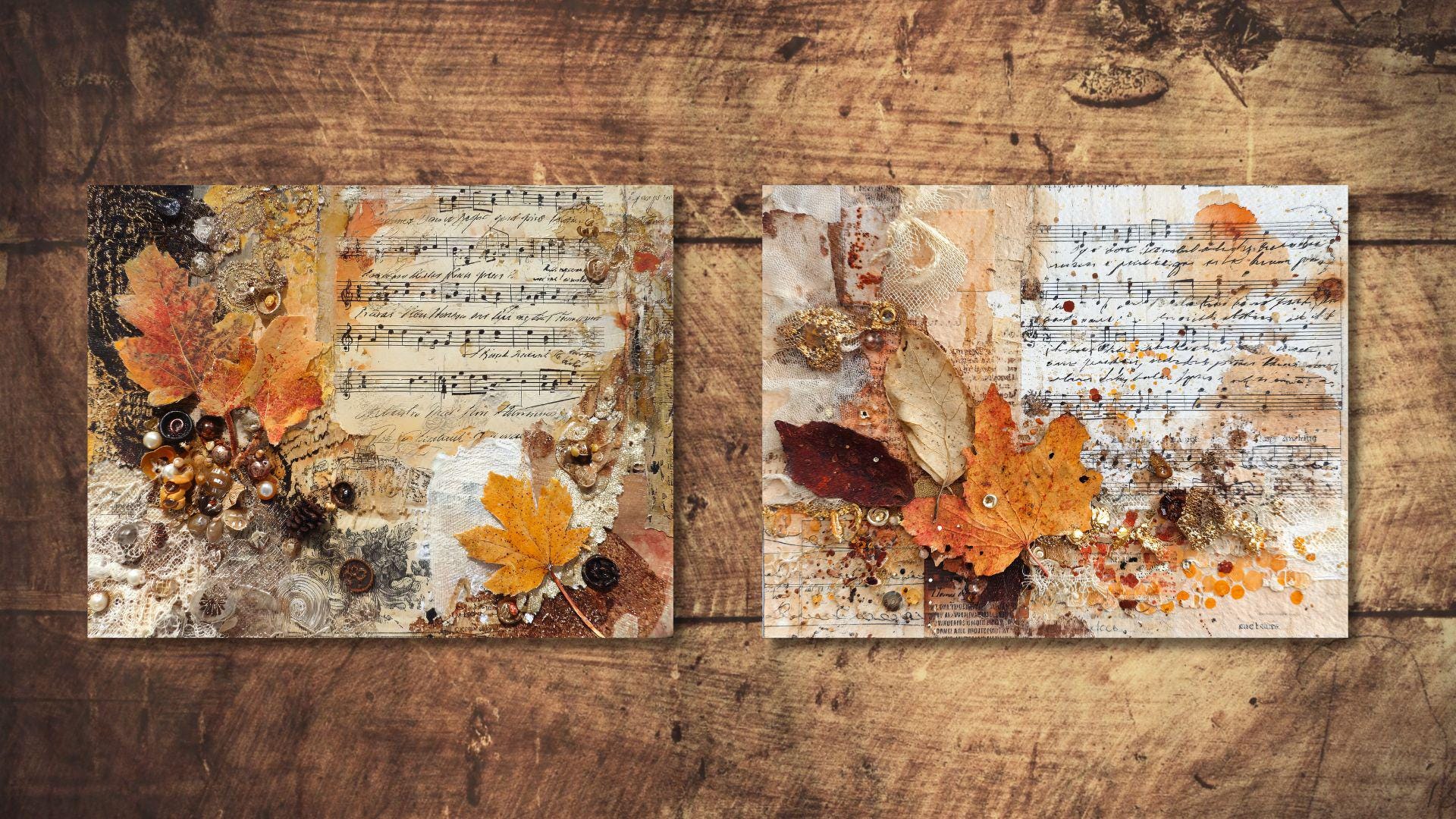 Autumn Leaves Junk Journal Kit Fall-inspired Vintage Ephemera Journal ...