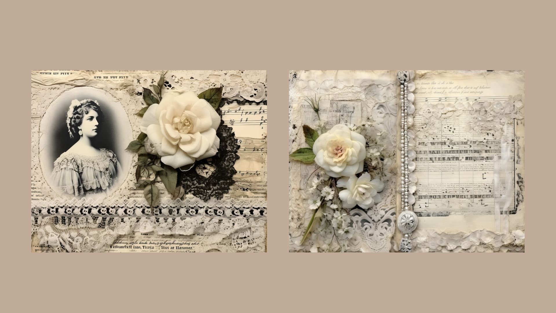 Vintage Lace Junk Journal Kit Shabby Chic Collage Sheets Printable ...