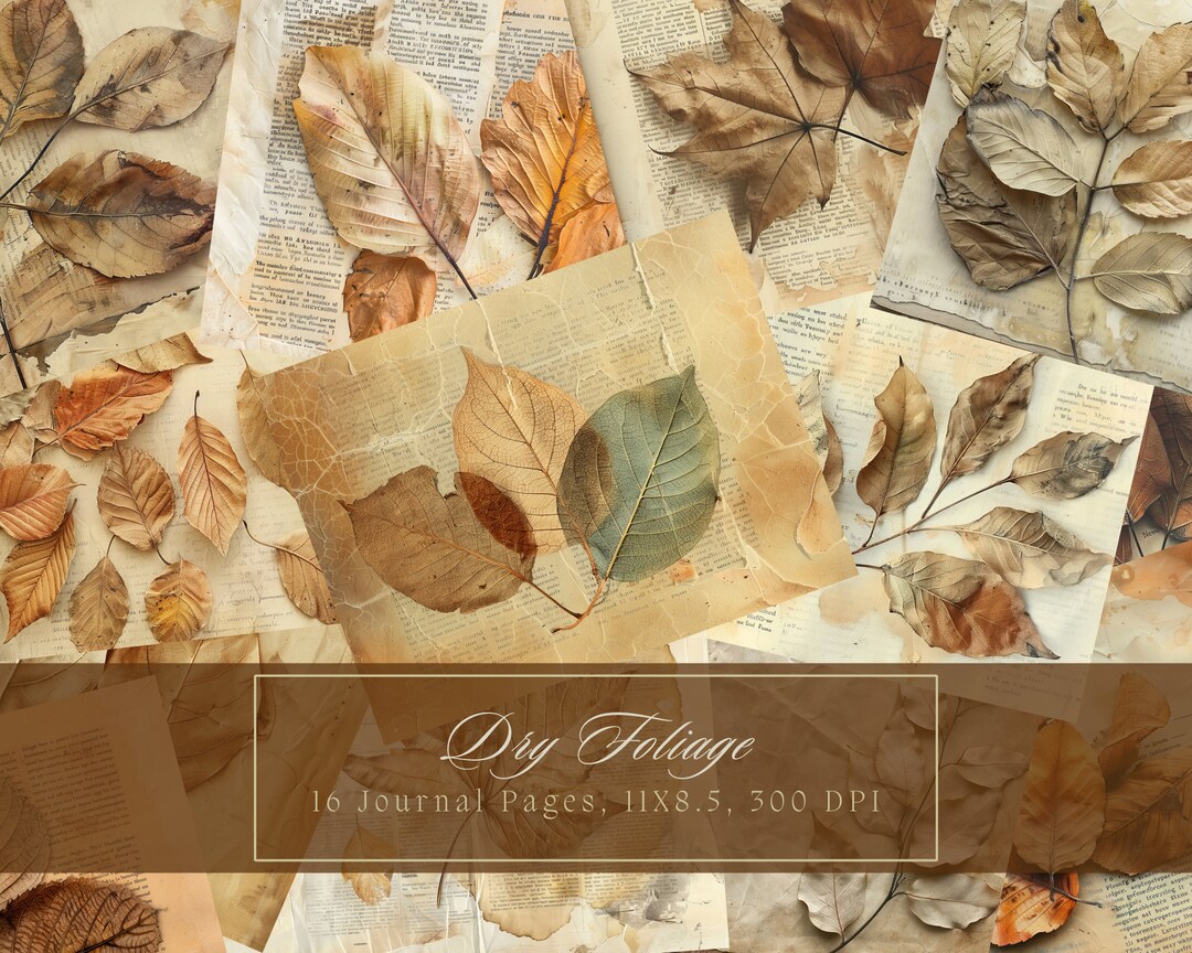 Autumn Leaves Junk Journal Kit Fall-inspired Vintage Ephemera Journal ...