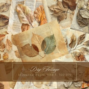 Autumn Leaves Junk Journal Kit Fall-Inspired Vintage Ephemera Journal Digital Paper Scrapbooking Printable Collage Sheets Instant Download