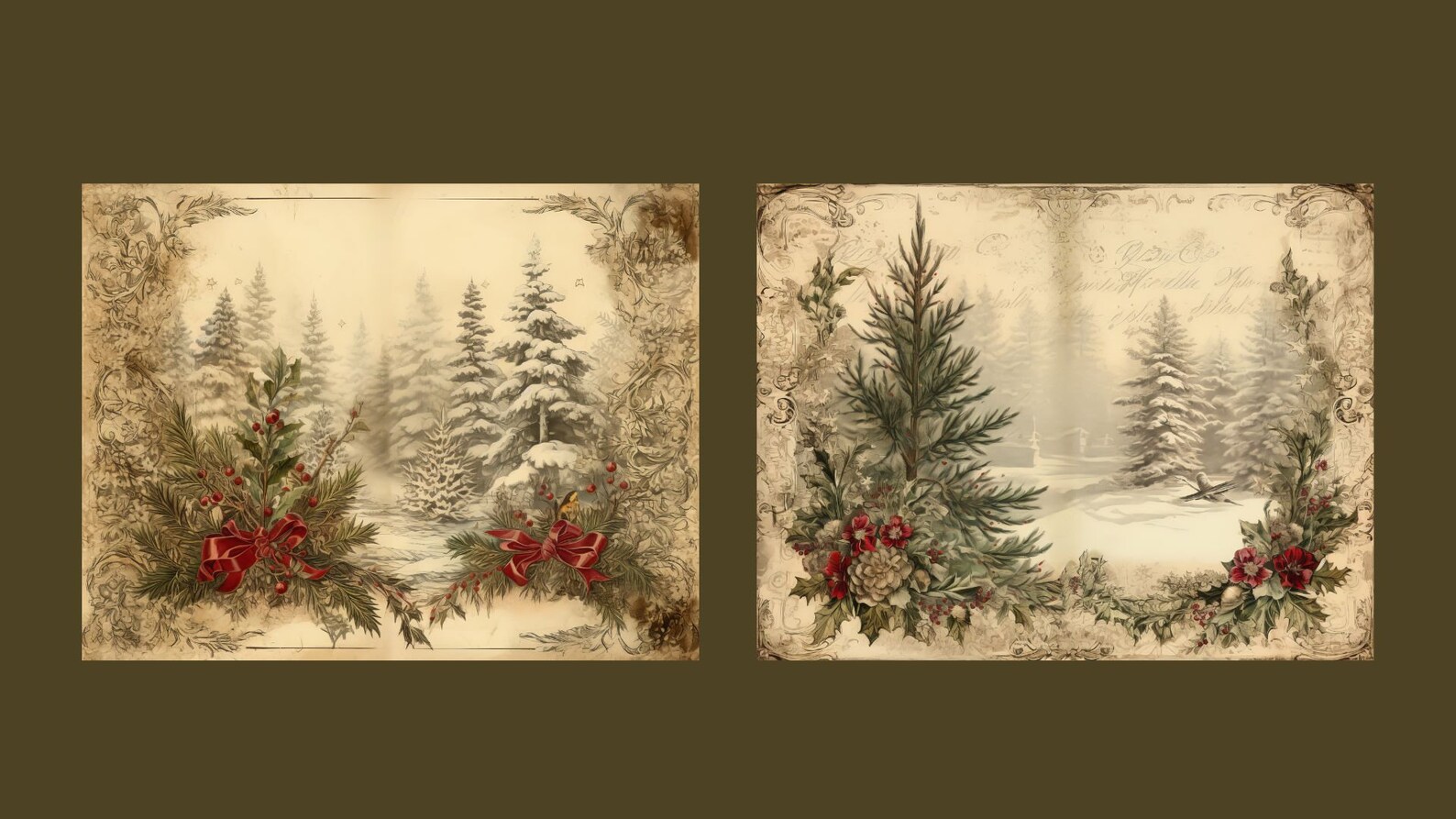 Christmas Forest Junk Journal Kit Winter Vintage Ephemera Journal ...