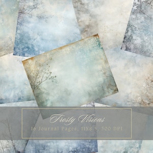 Aquarela gasto inverno fundo lixo diário papel neve diário páginas imprimíveis lixo diário kit neve papel digital para scrapbooking
