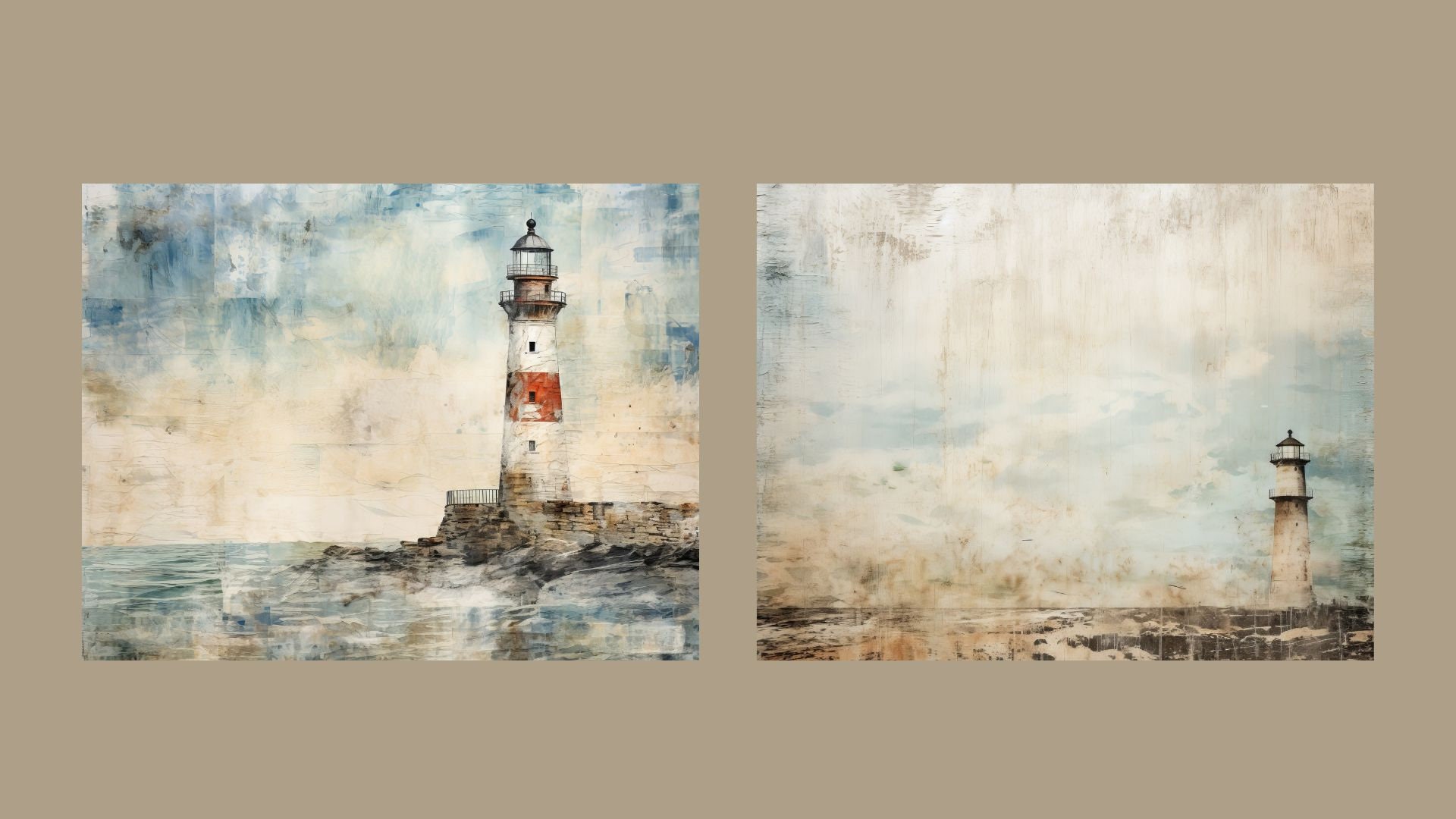 Vintage Lighthouse Junk Journal Kit Shabby Chic Ocean Journal Pages ...