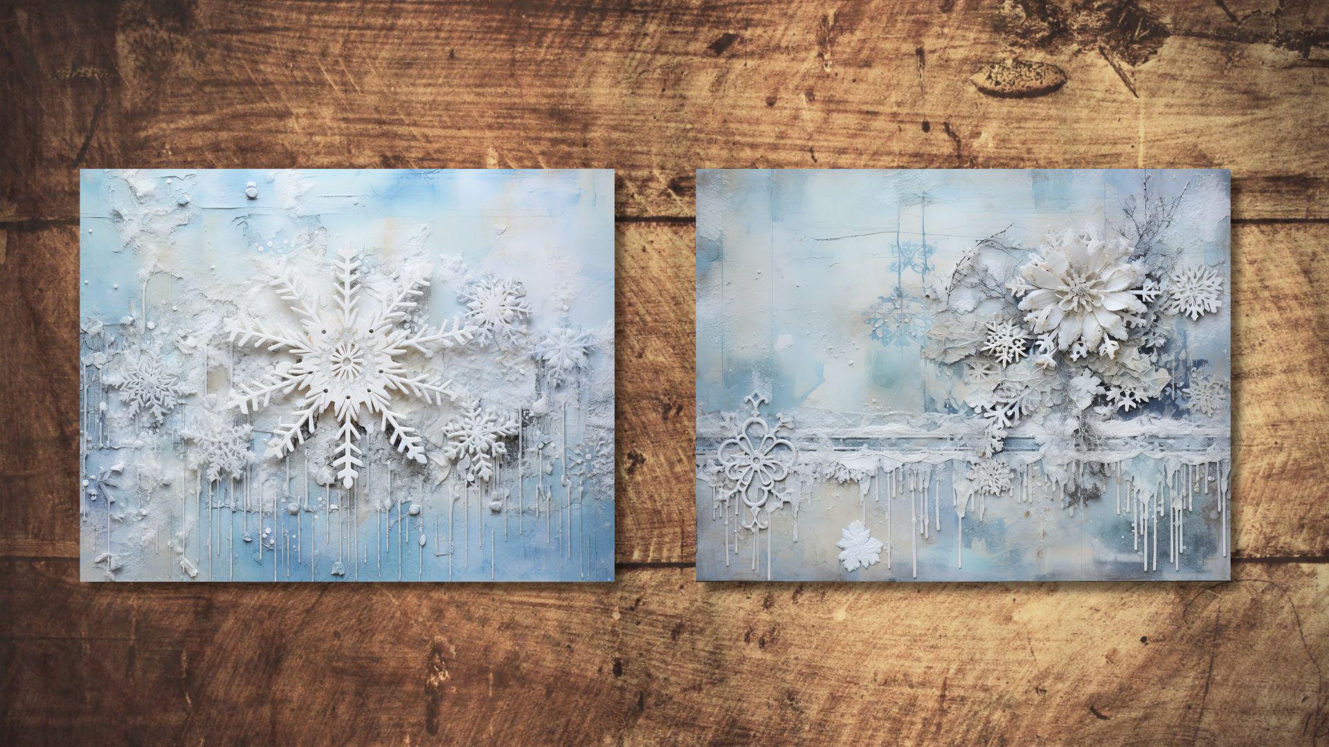 Snowflake Junk Journal Kit Winter Lace Background Journal Pages ...