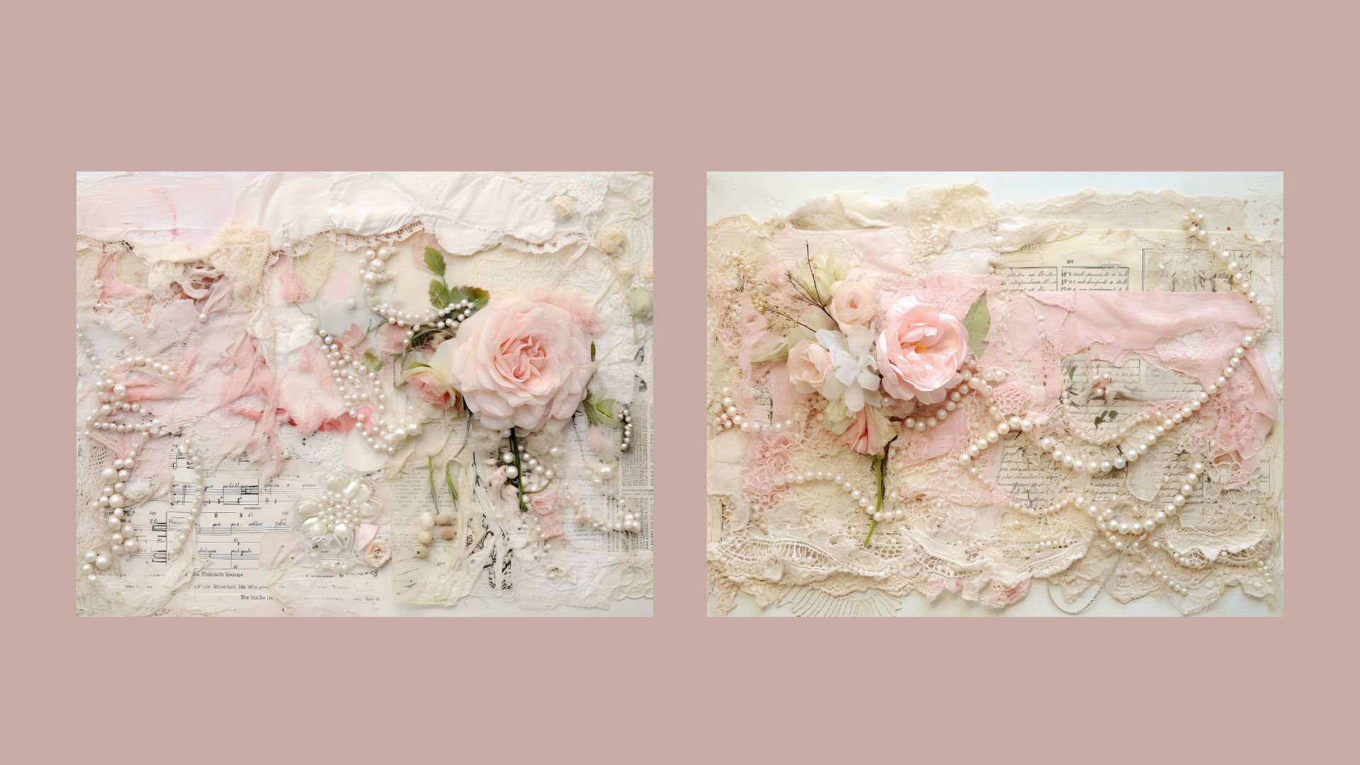 Shabby Chic Junk Journal Kit Pink Vintage Lace Ephemera Collage Sheets ...