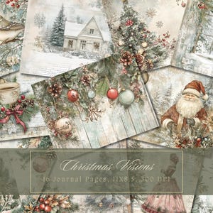 Weihnachten Stamperia Junk Journal Kit Pastell Vintage Ephemera Winter Digitales Papier Scrapbooking Shabby Chic Faded Aquarell Collage Sheets