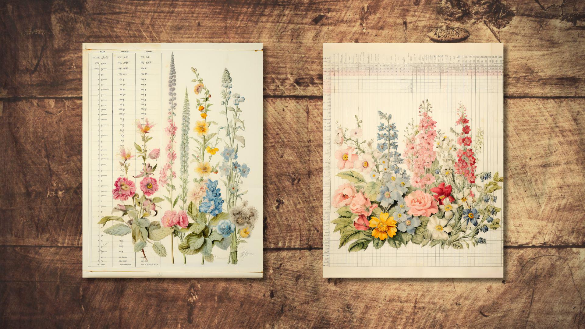 Wildflower Junk Journal Kit Floral Double Journal Pages Flower Digital ...