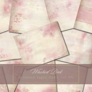 Pink Vintage Paper Junk Journal Kit Digital Paper Texture Grunge Sheets Scrapbooking Vintage Ephemera Shabby Pages Journal Instant Download