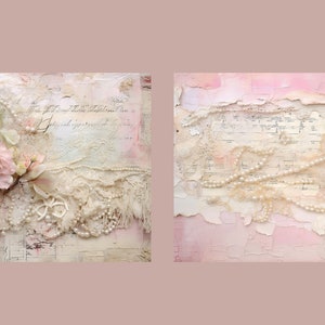 Shabby Chic Junk Journal Kit Pink Vintage Lace Ephemera Collage Sheets ...