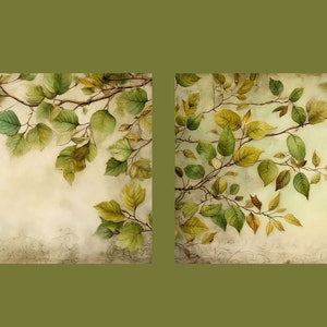 Green Leaf Junk Journal Kit Vintage Botanical Beautiful Journal Digital ...