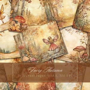 Watercolor Autumn Fairy Forest Junk Journal Kit Fall Trees Printable ...