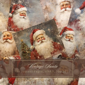 Santa Claus Junk Journal Kit Winter Journal Digital Paper for Scrapbooking Christmas Decor Printable Shabby Pages Grunge Shabby Chic