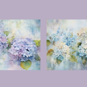 Hydrangea Junk Journal Kit Vintage Floral Journal Garden Digital Paper ...