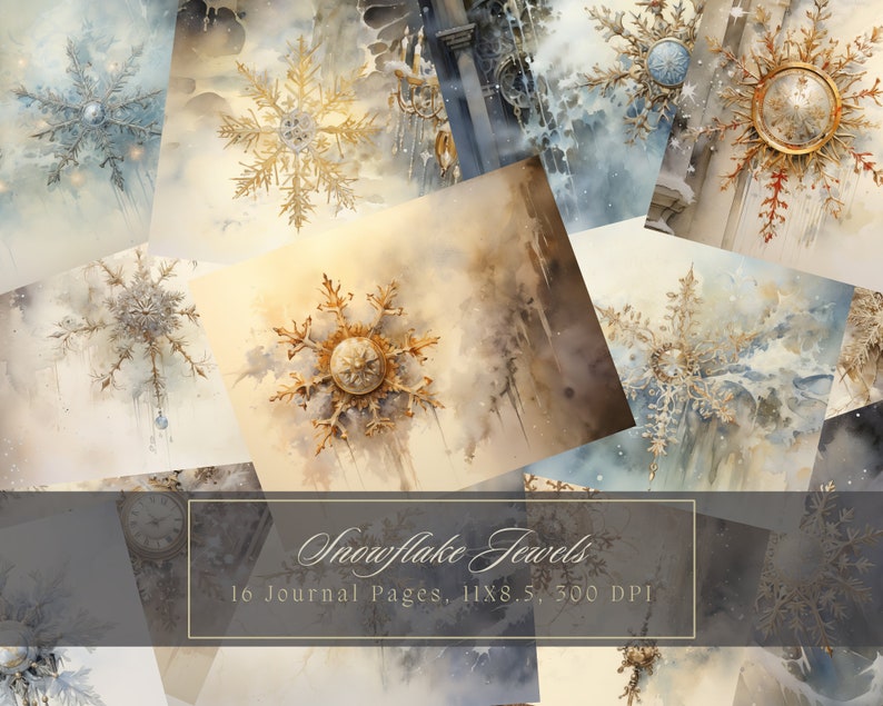 Christmas Snowflake Junk Journal Kit Winter Journal Digital Paper for ...
