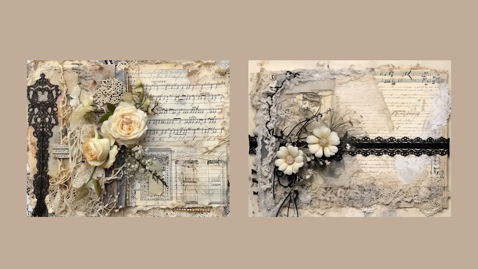 Vintage Lace Junk Journal Kit Shabby Chic Collage Sheets Printable ...