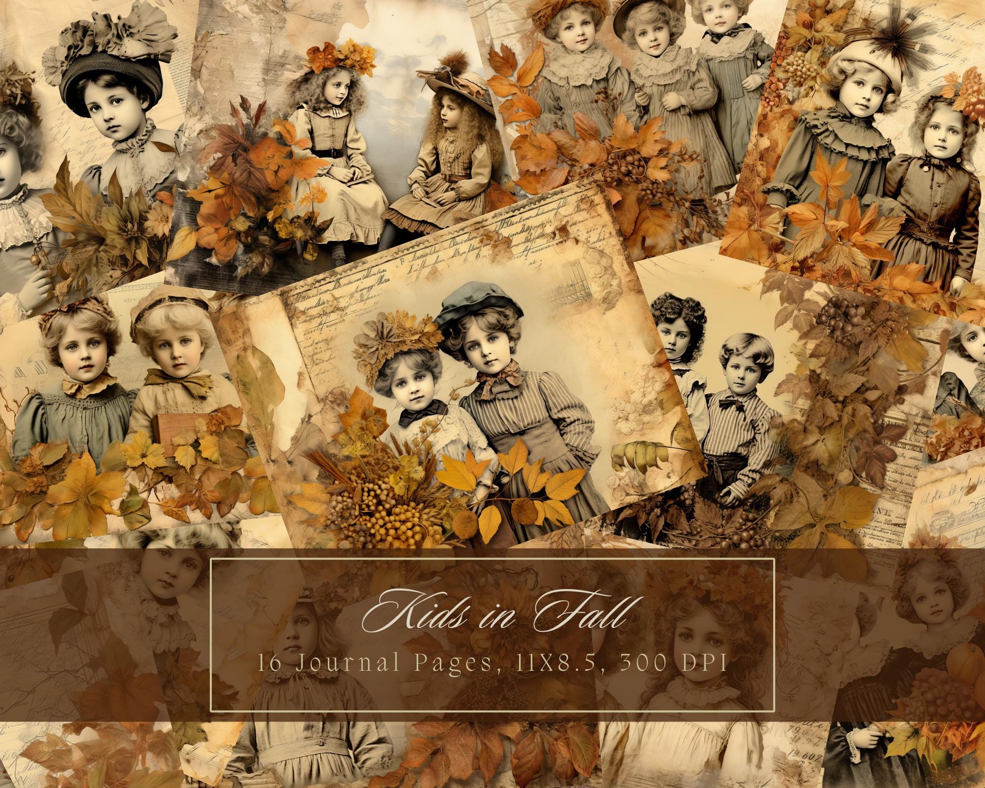 Victorian Autumn Junk Journal Kit Fall Vintage Ephemera Kids Journal ...