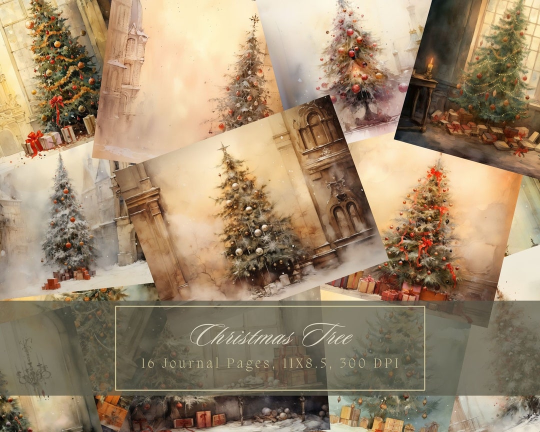 Christmas Tree Junk Journal Kit Winter Vintage Ephemera Journal Digital ...