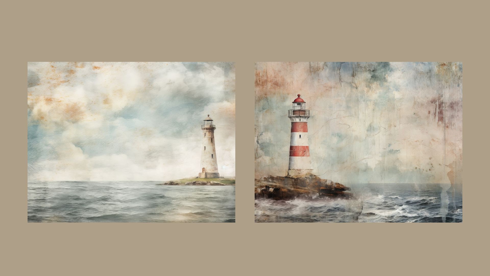 Vintage Lighthouse Junk Journal Kit Shabby Chic Ocean Journal Pages ...