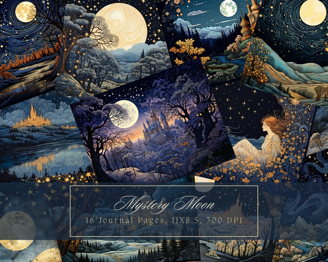 Mystic Moon Junk Journal Kit Celestial Journal Pages Starry Sky Digital ...