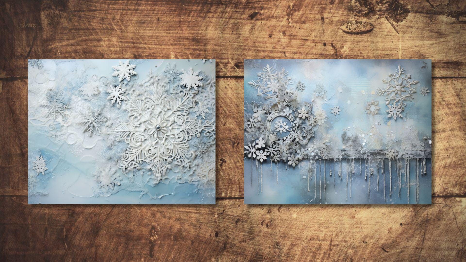 Snowflake Junk Journal Kit Winter Lace Background Journal Pages ...