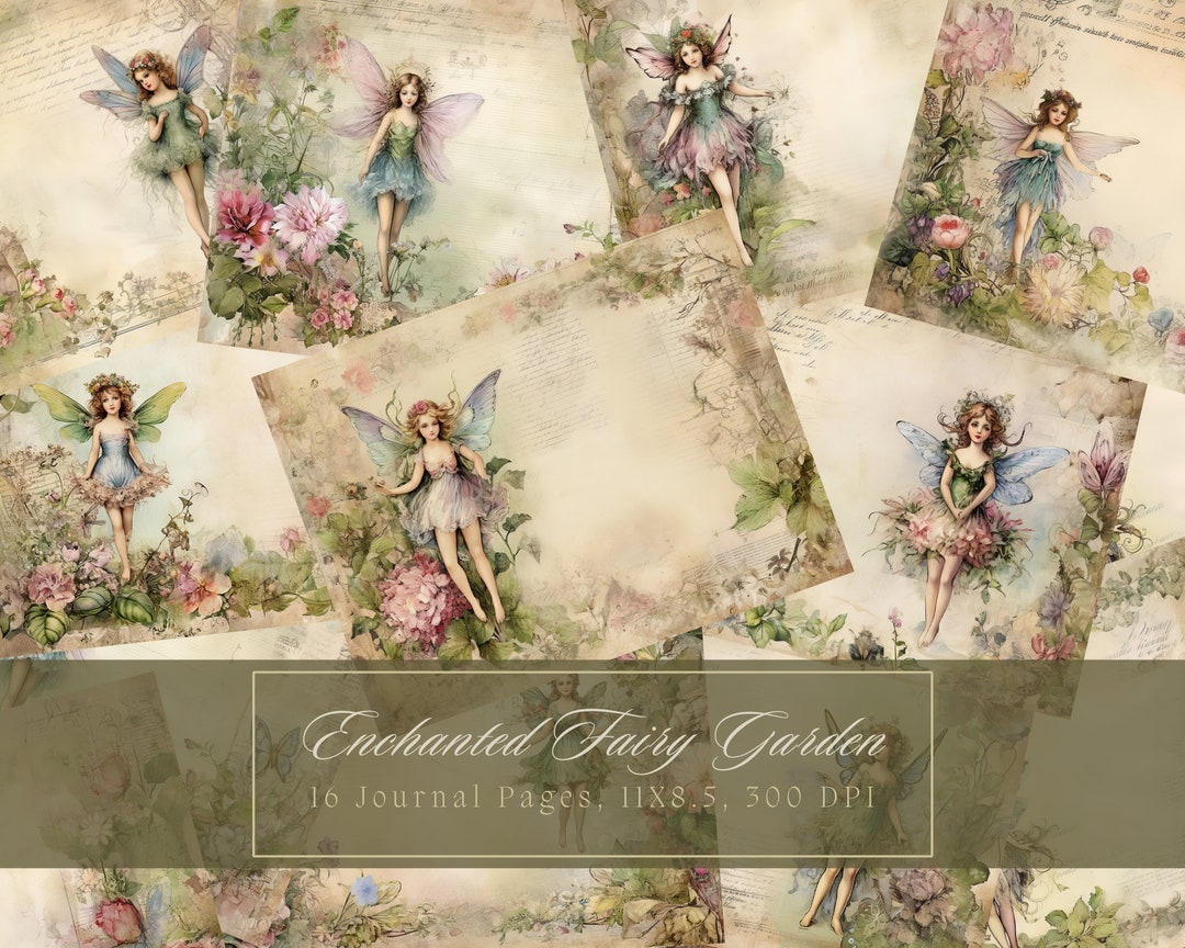 Fairy Junk Journal Kit Vintage Fairies Journal Pages Flowers ...